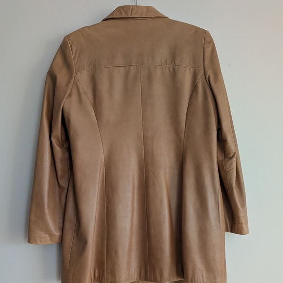 Vintage Danier Made in Canada Genuine Soft Leather Longline Blazer L - Picture 2 of 7